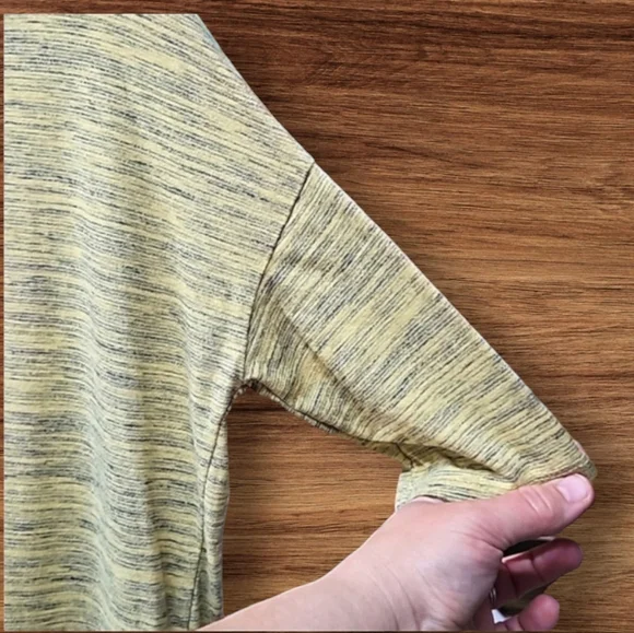 LulaRoe, Sz XXS Top, Blouse, Shirt, Yellow, Gray, Short Sleeve, Tee - Picture 4 of 7